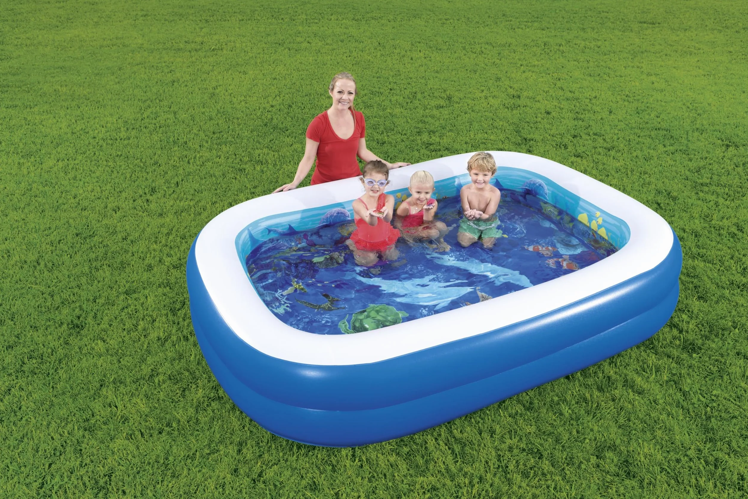 Bestway 54177 - Piscina Hinchable Infantil 2 Gafas 3D y Tesoro Undersea Adventure 262x175x51 cm