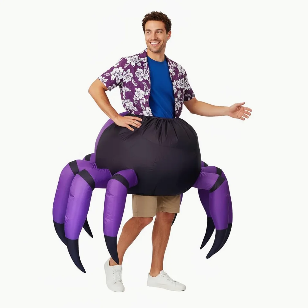 Disfraz inflable de araña, divertido disfraz de Halloween para adultos