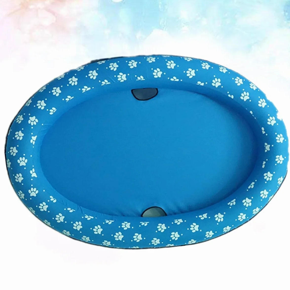 Colchón Flotante Inflable para Mascotas Azul, Portátil y Plegable | Oxford y Pvc, para Perros y Otros Animales, Uso en Piscina o Estanque, Accesorios Aleatorios
