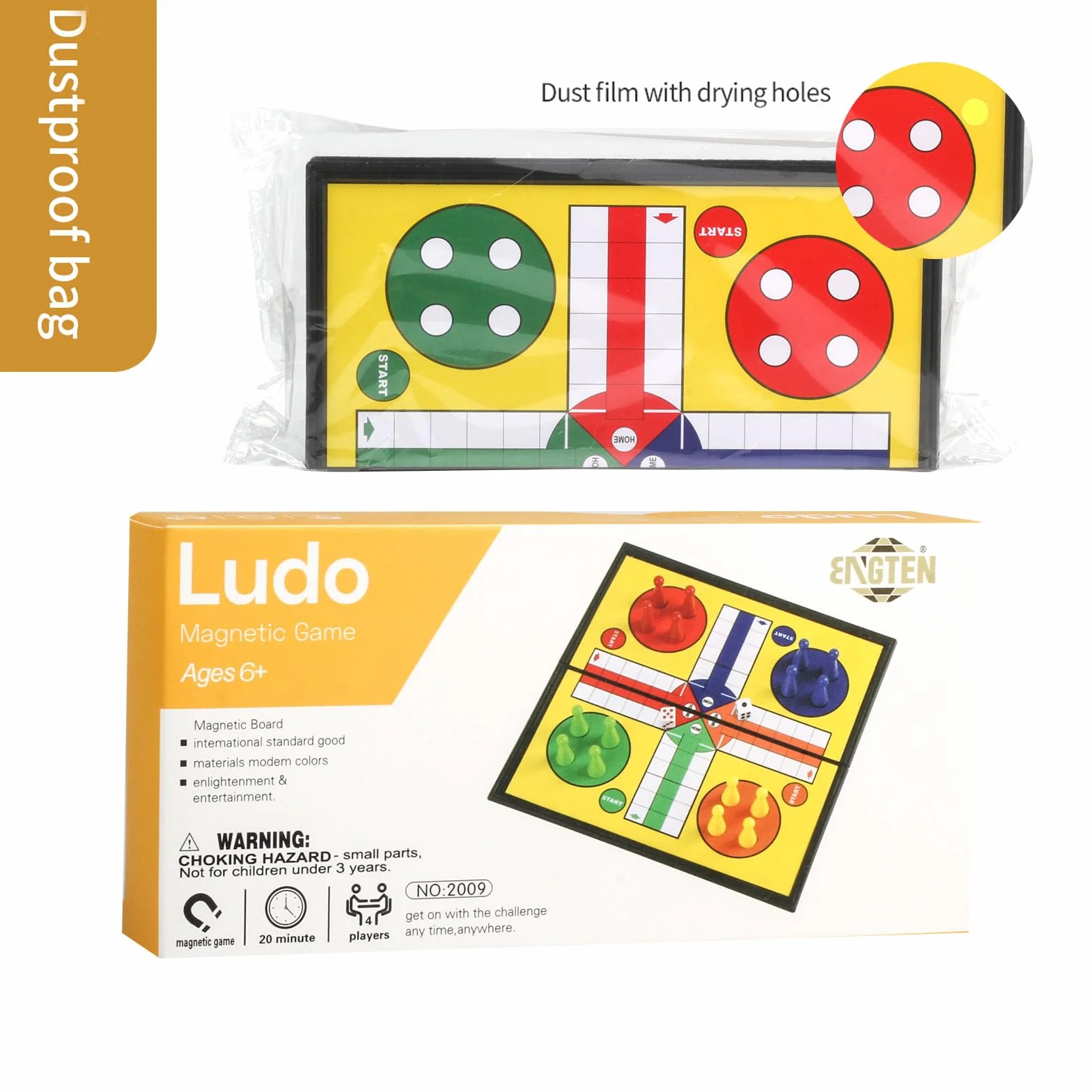 Ludo Magnético Ajedrez Volador Juego de Mesa para Niños Viaje Portátil