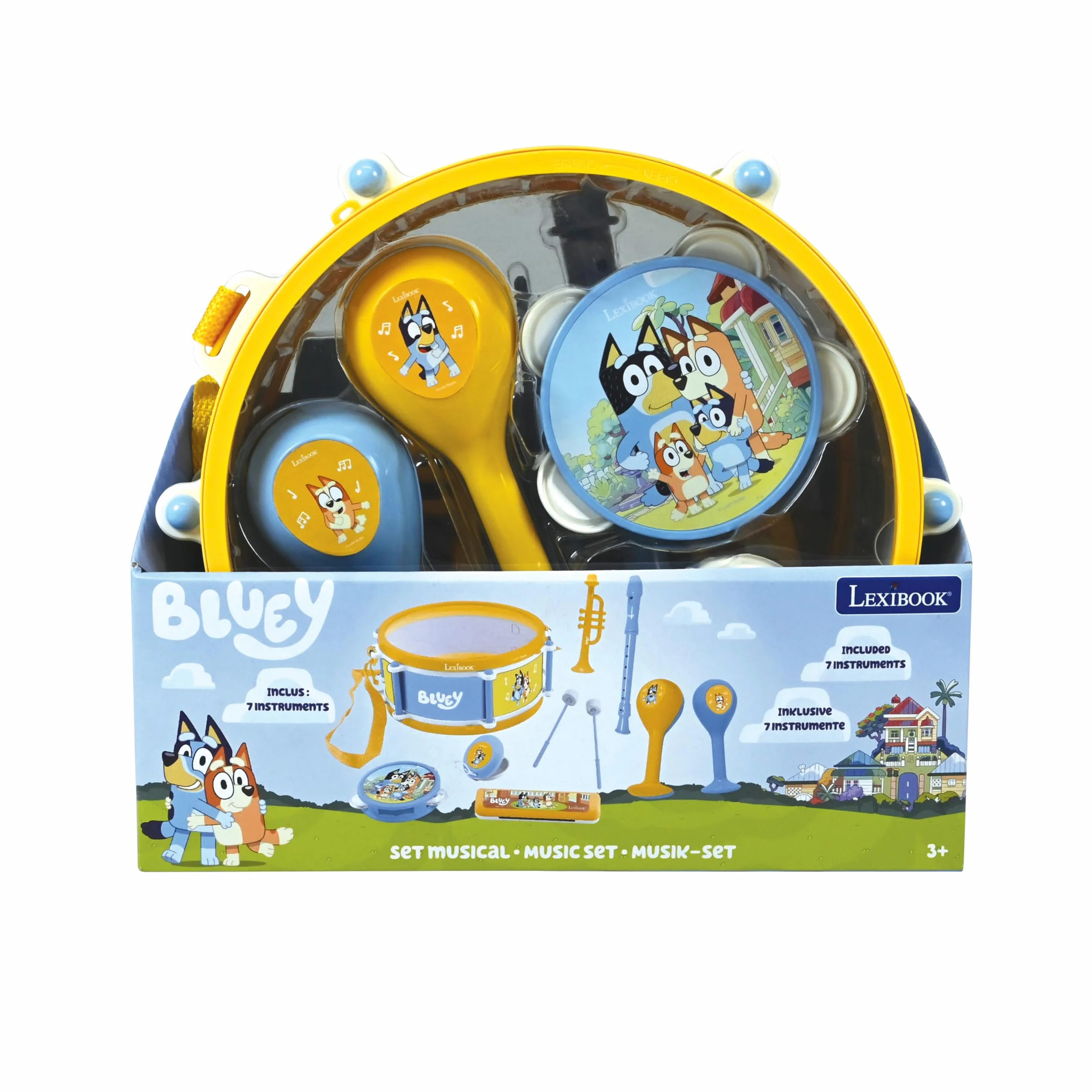 Lexibook, Bluey, Set Musical 7pcs Bluey, Azul Amarillo, K360BYLXB