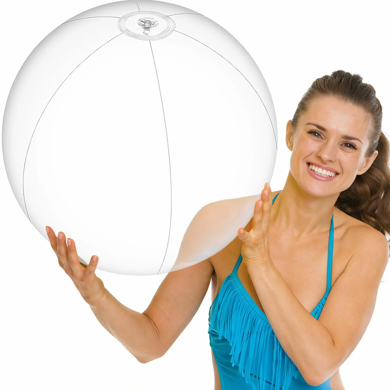 2 pelotas de playa hinchables de 61 cm de PVC, grandes pelotas de playa inflables para piscina, playa, fiesta en el jardín y verano