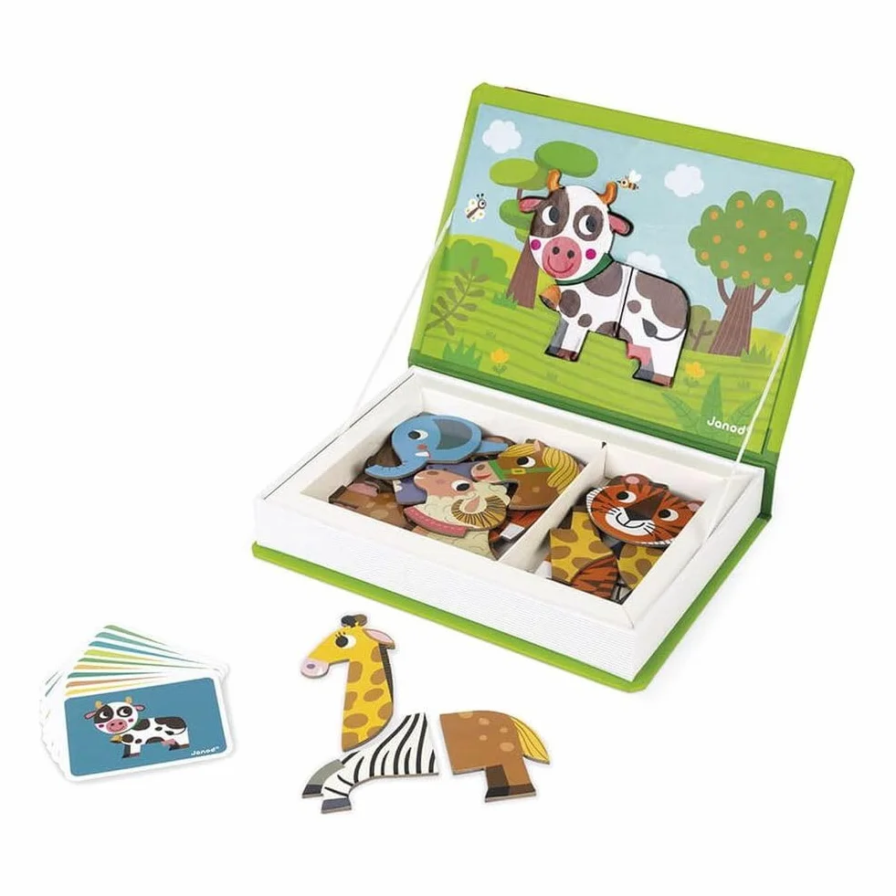 Janod - Magneti'Book Animales - Juego Educativo Magnético de 30 Piezas - Desarrolla la Motricidad Fina y la Imaginación - A Partir de 3 Años, J02723