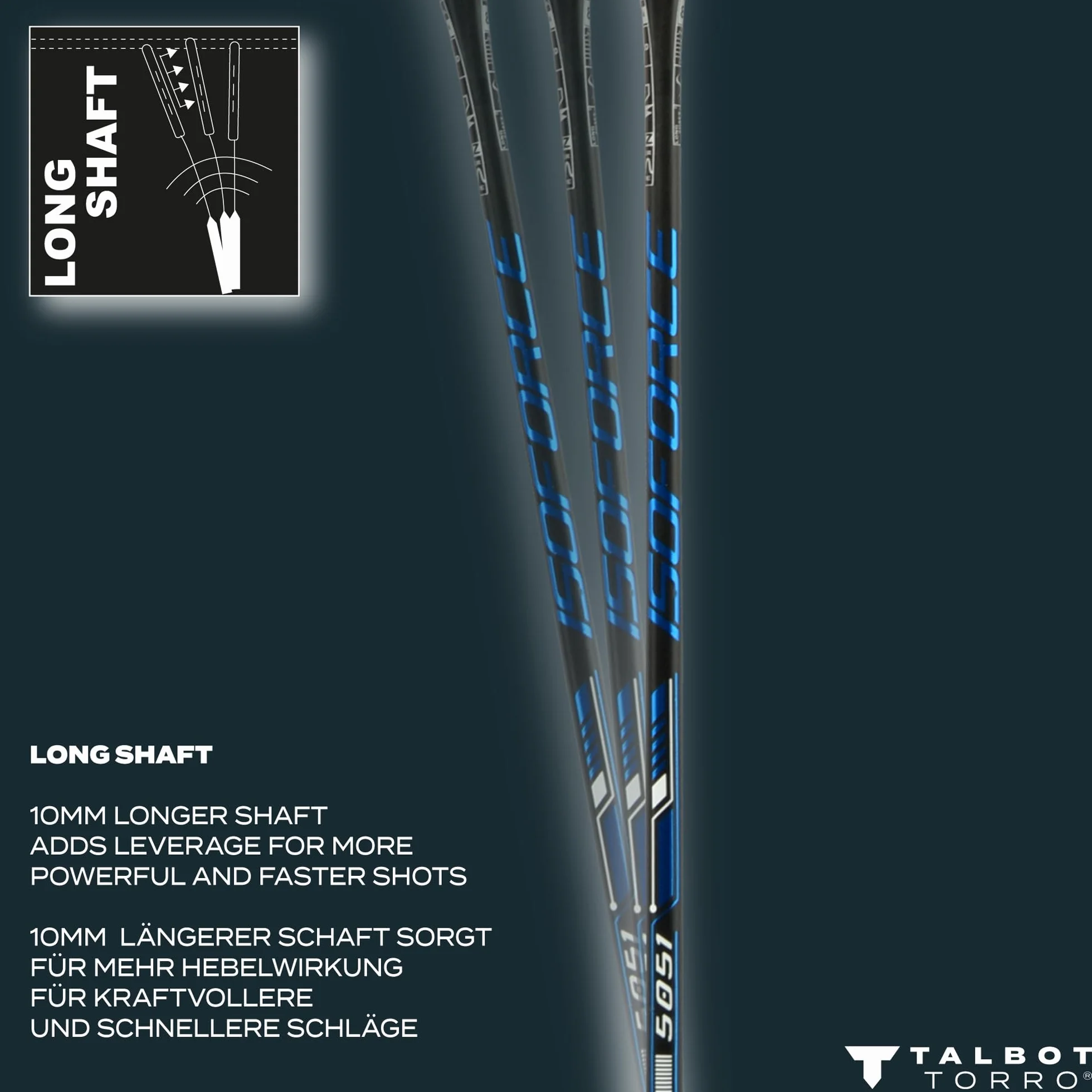 Talbot Torro Badmintonschläger Isoforce 9051 Tato Dura Ultra Carbon4 Kevlar Verstärkung