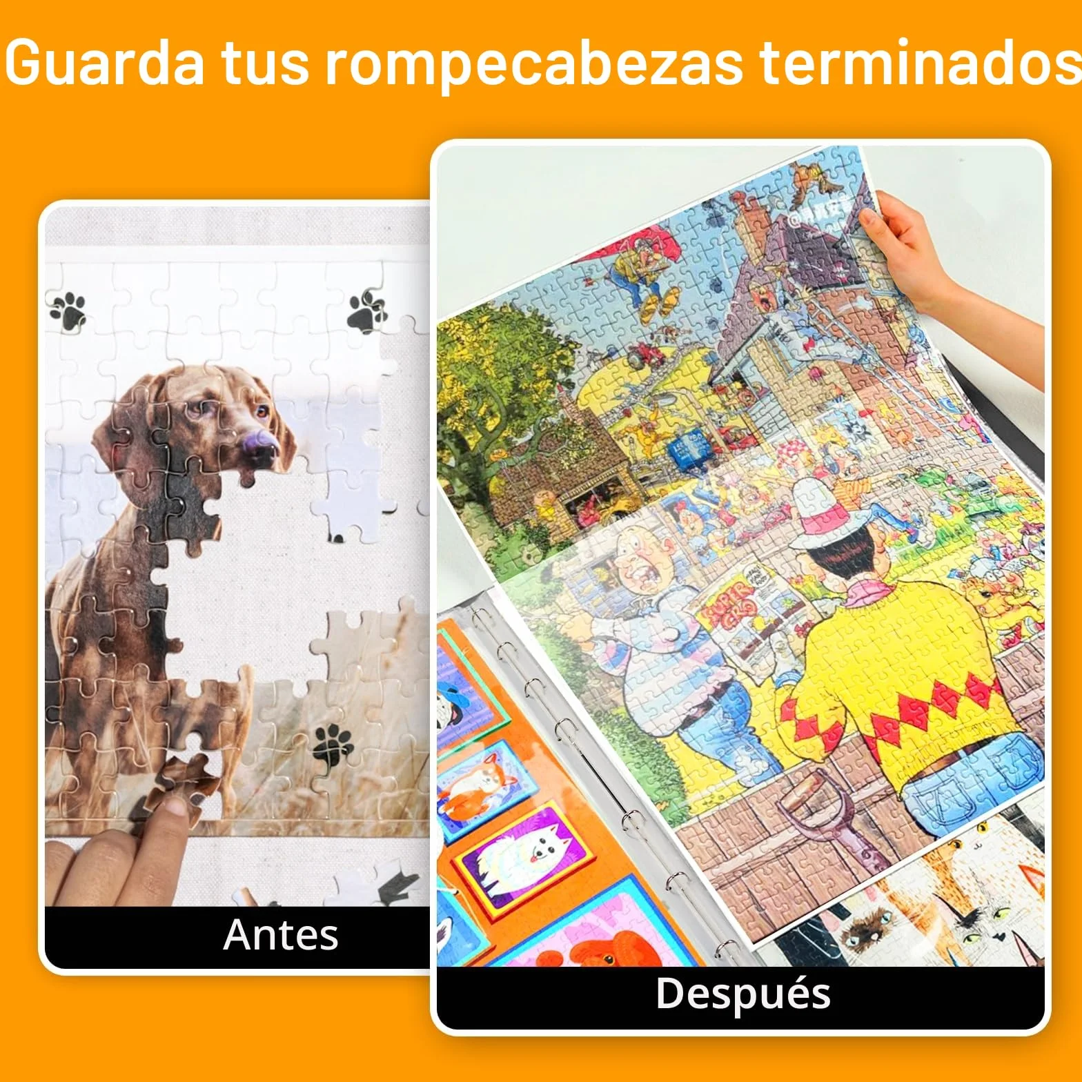 Carpeta de Almacenamiento de Rompecabezas para 1000 Piezas, Organizador de Rompecabezas de Gran Capacidad portátil, Guarda Puzzle con 25 Bolsillos, Accesorios Puzzle