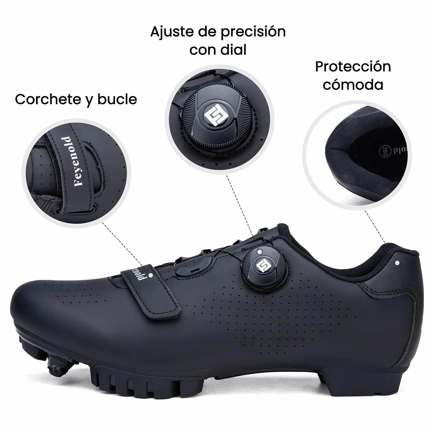 Feyenold Zapatillas MTB Hombre Mujer Compatibles Calas SPD Ciclismo Mountain Bike
