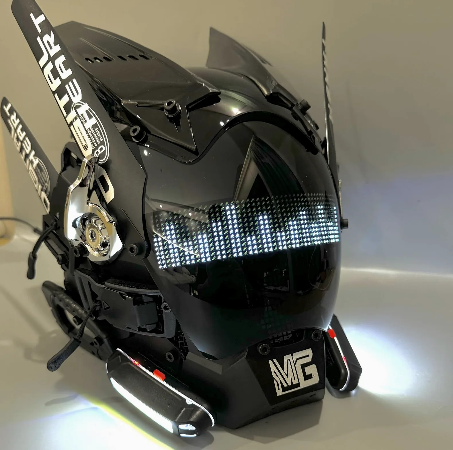 Máscara punk para adultos, máscara de cosplay de Halloween, regalo de fiesta, luz LED, máscara de disfraz para hombre