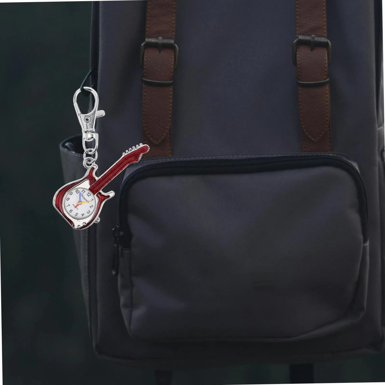 Reloj Llavero Forma de Guitarra para Niños, Reloj de Bolsillo de Cuarzo Compacto Portátil