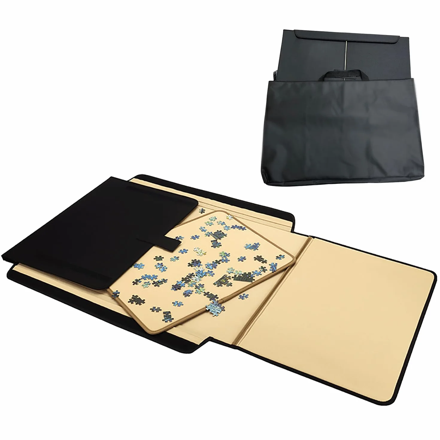 Carpeta Puzzle 1000 Piezas,Tablero para Puzzle,Tablero de Rompecabezas con Bandejas y Cubierta, Estuche Portátil para Almacenamiento, Superficie Antideslizante(80 x 58cm)