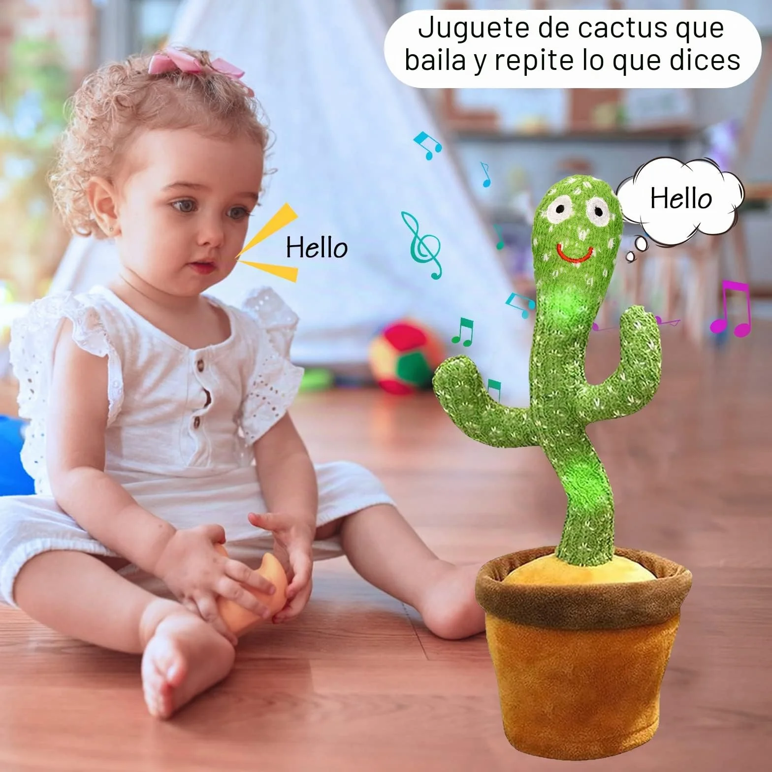 Juguete de Peluche Cactus Bailarín que Baila y Repite tu Voz con Canciones