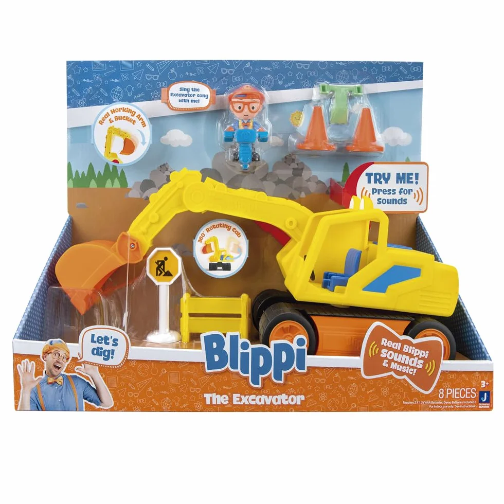 Blippi- Camión Excavadora, Color Amarillo (BLP0095)