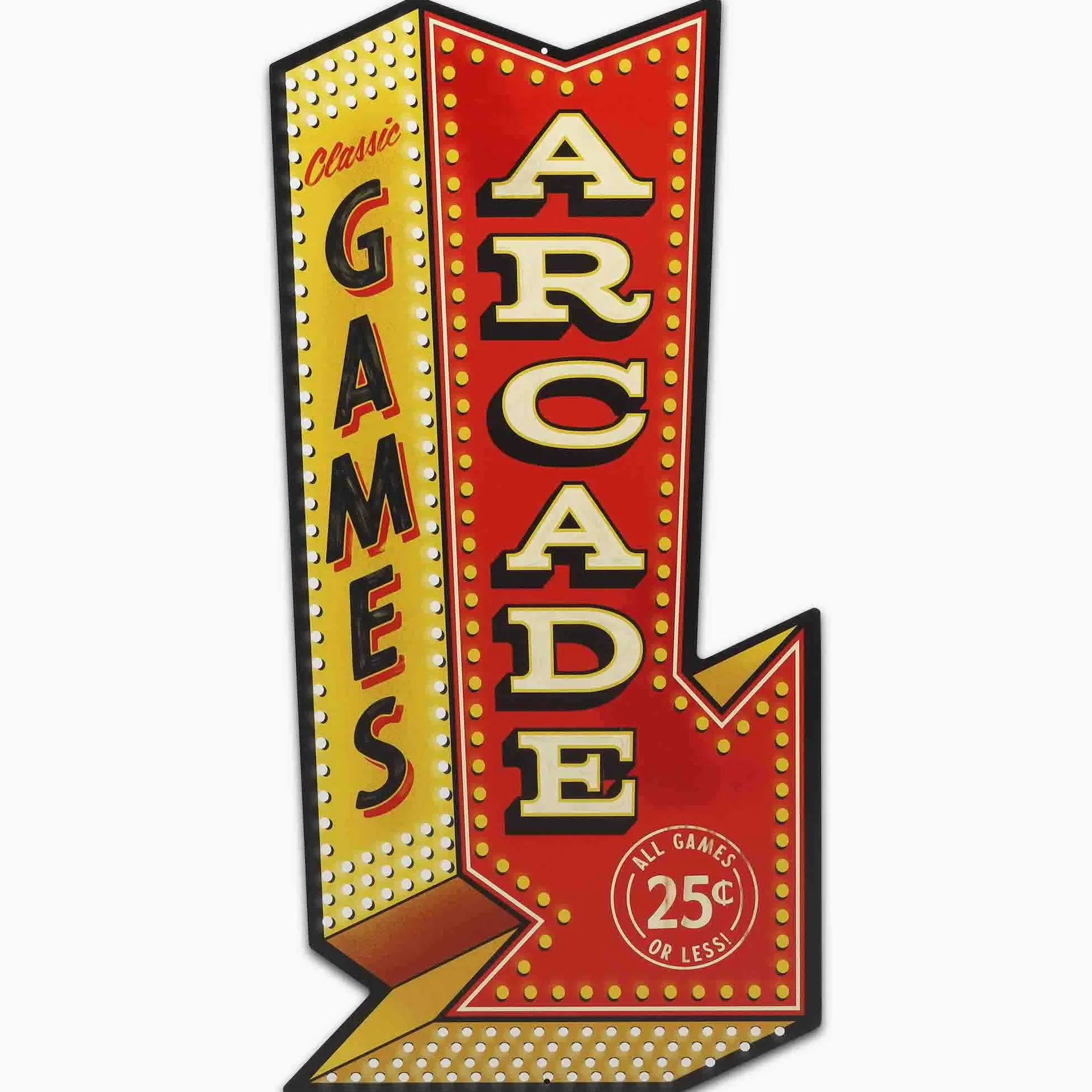 Open Road Brands Arcade Games Arrow - Cartel de metal para sala de juegos o cueva de hombre