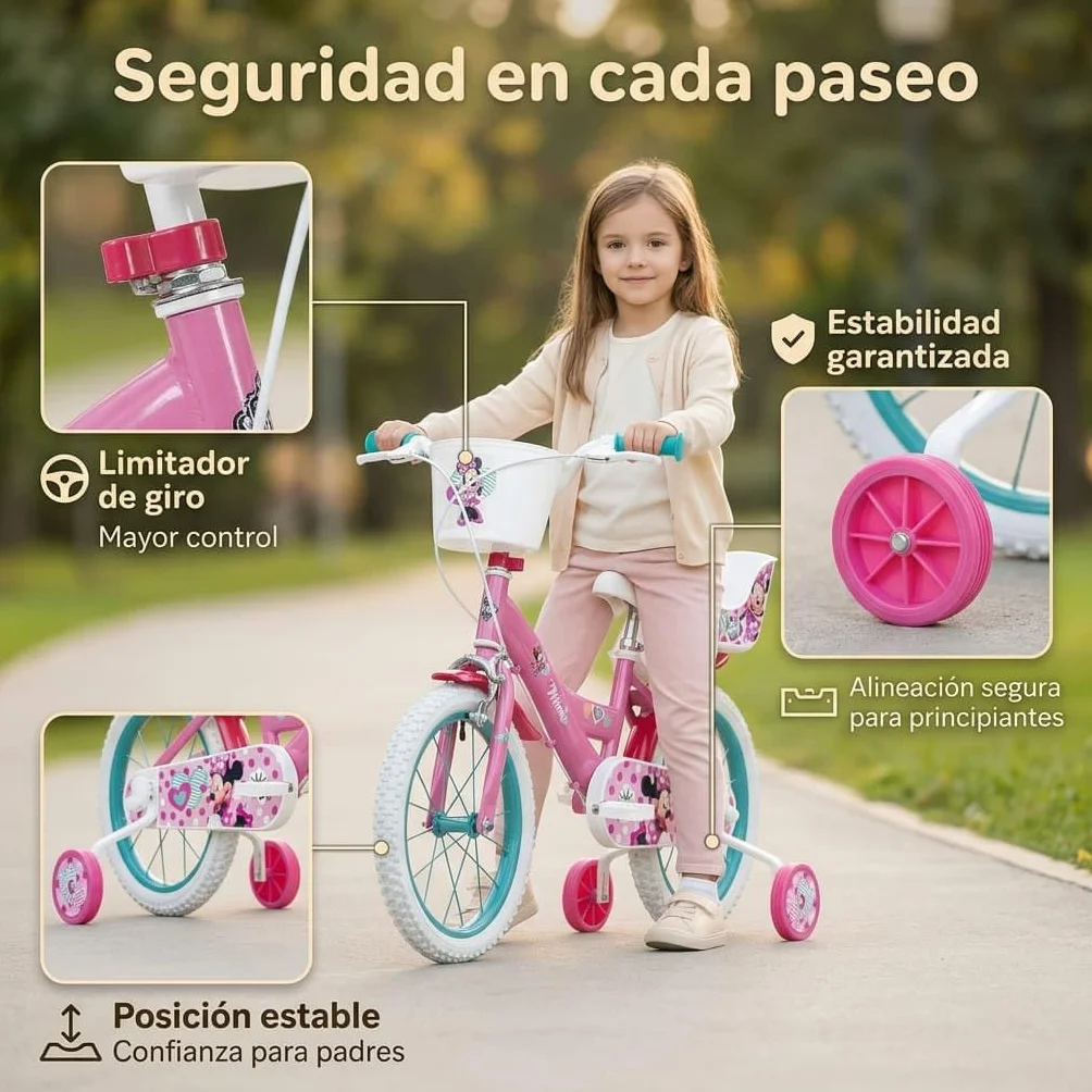 TOIMSA Bicicleta 16" Minnie Huffy 5/8 Años