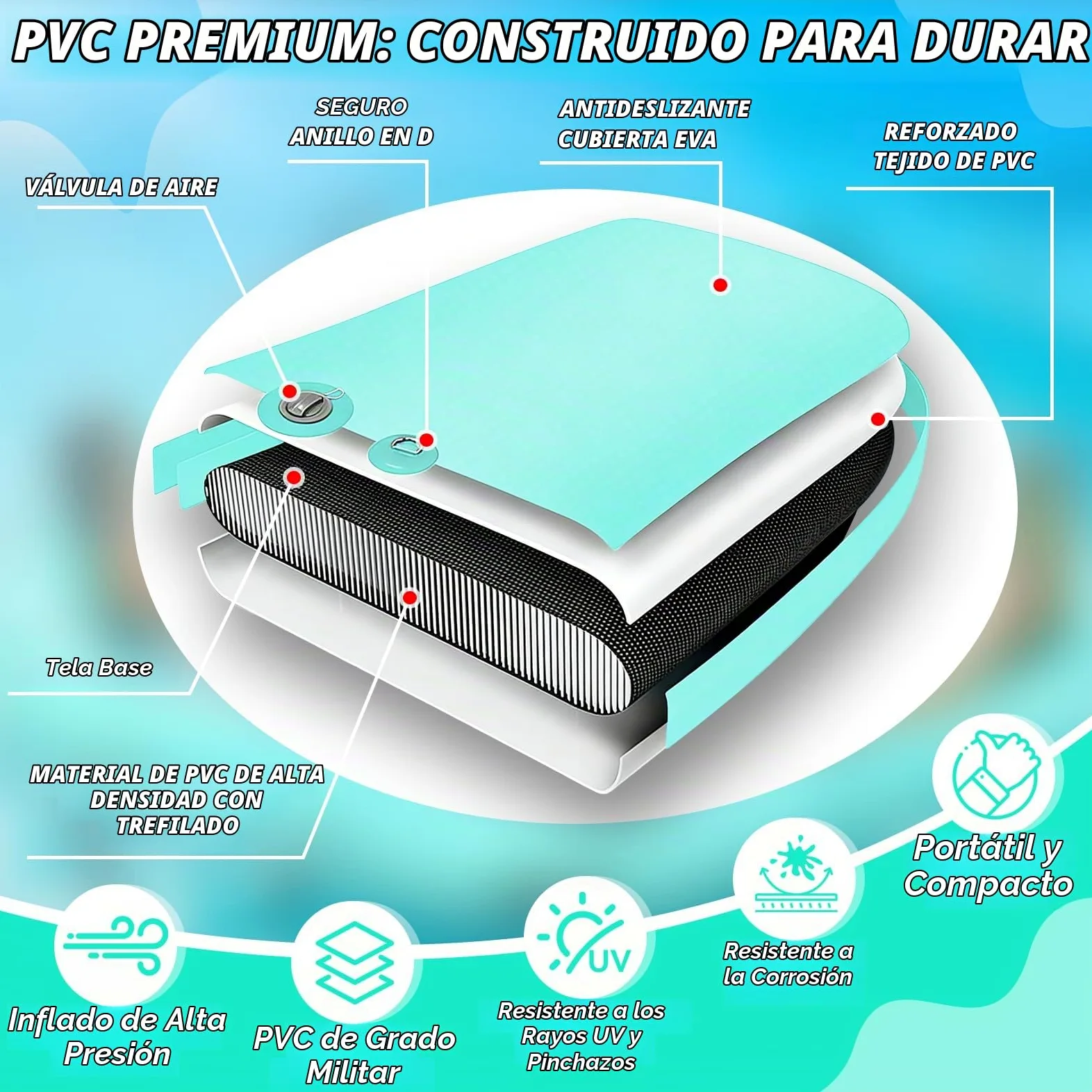 Muelle flotante inflable, plataforma flotante inflable hexagonal para adultos,Muelle flotante con escalera para piscina, lago, playa