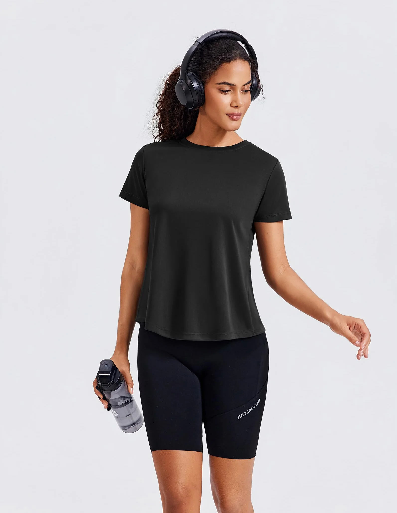 PINSPARK Camiseta Deportiva Mujer Manga Corta UPF 50+ Protección Solar Secado Rápido Fitness Yoga Gimnasio