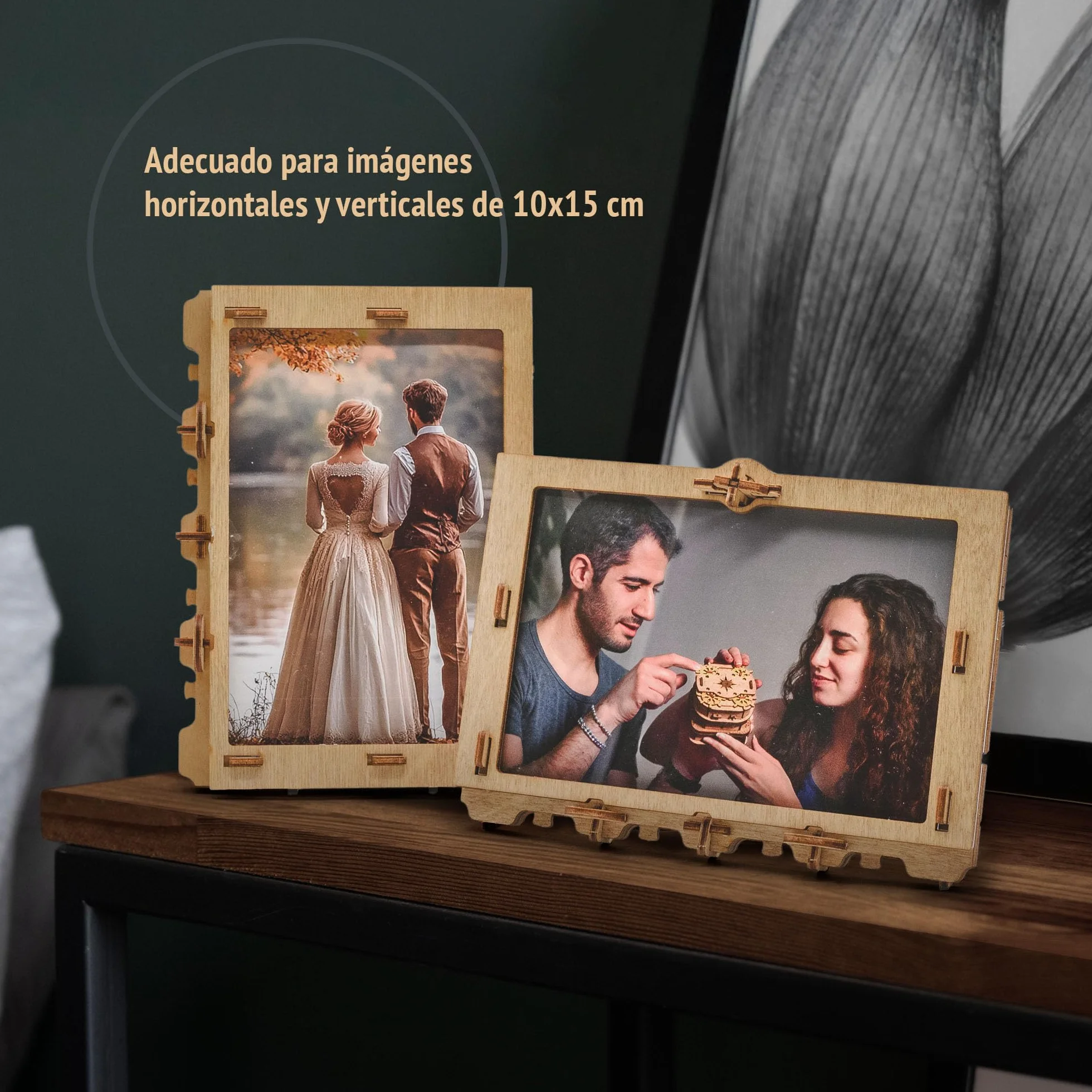 iDventure Clueframe – Marco de Fotos Secreto Caja rompecabeza – Juego de Escape Room – Caja Personalizada - Puzzle 3D de Madera - Regalos Originales