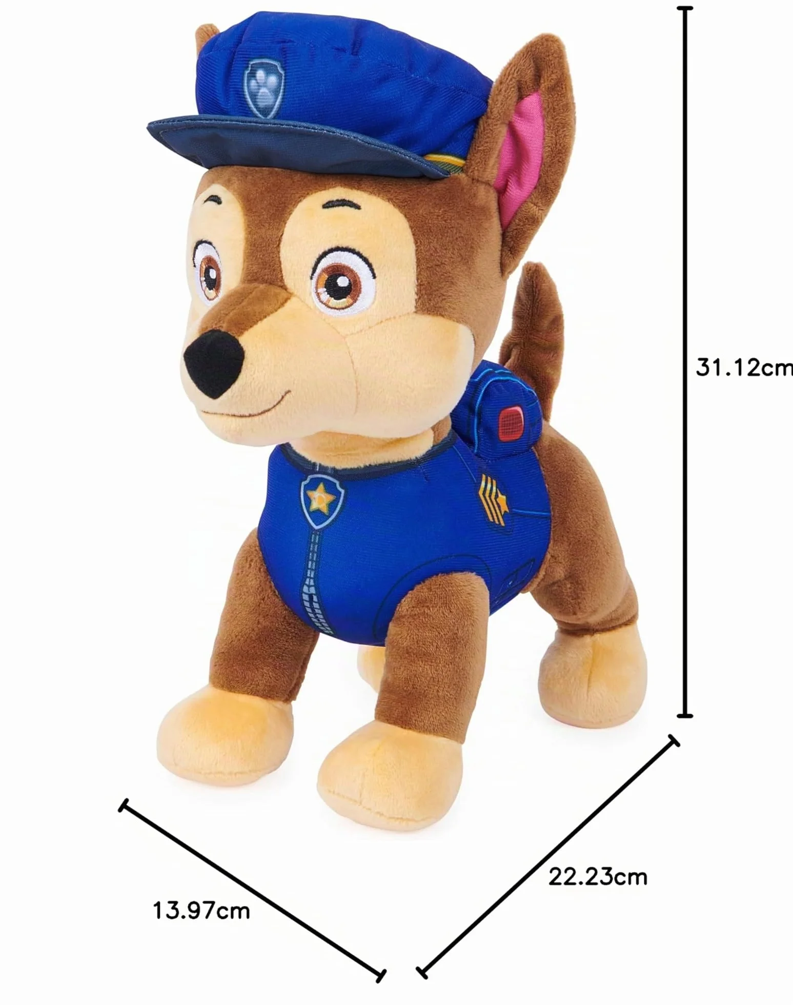 Paw Patrol, Talking Chase - Juguete de Peluche Interactivo de 12 Pulgadas de Alto con Sonidos, Frases y Cola meneando, Animales de Peluche, Juguetes para niños a Partir de 3 años