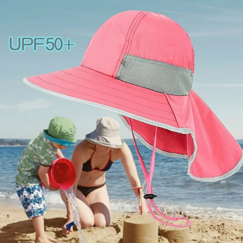 MRKU Sombrero de Sol de Verano de ala Ancha para niños, Gorra Tipo Cubo para la Playa, niñas, Viajes, Exteriores, Moda, Lindo Dinosaurio, niño, Casual