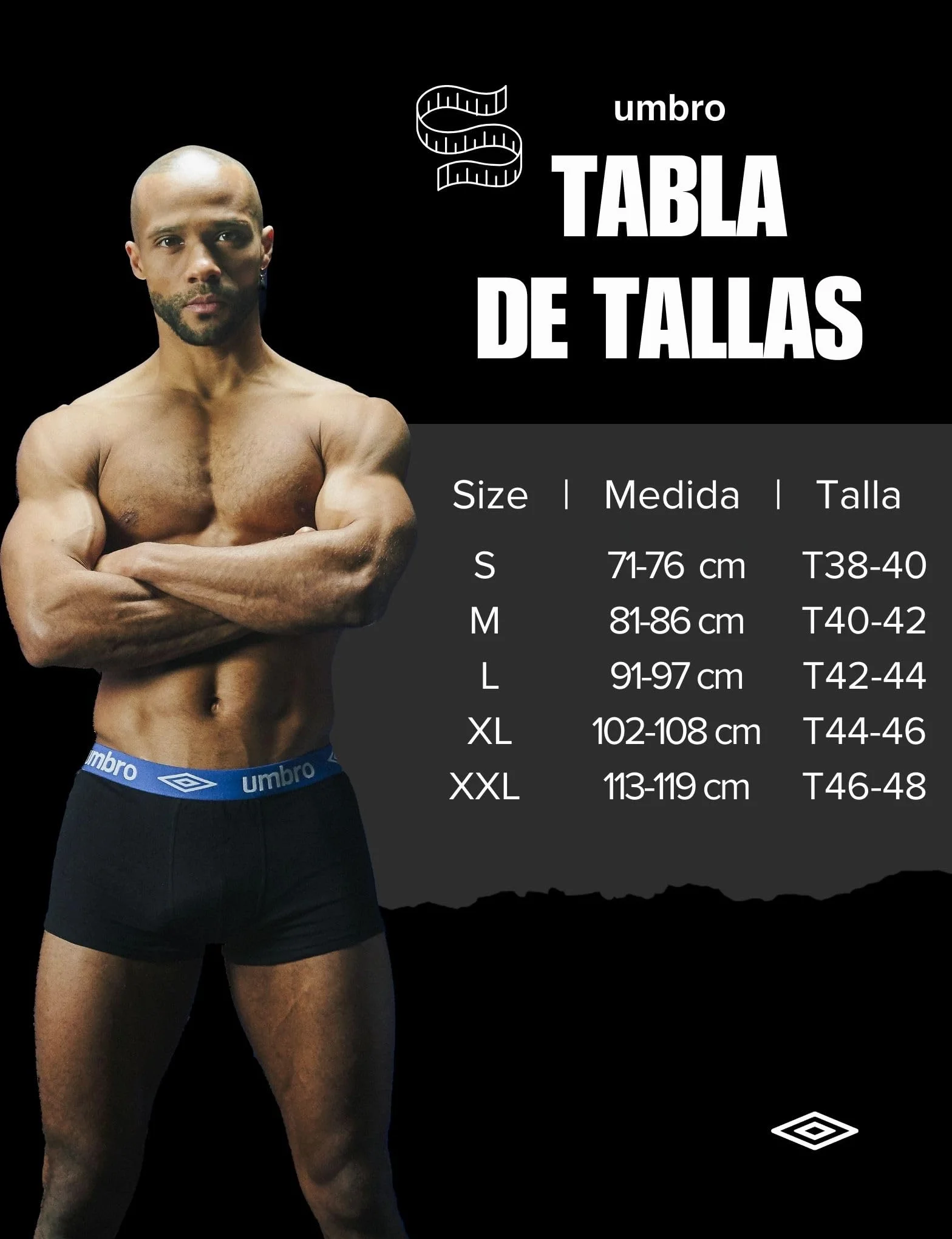 Umbro Boxer Hombre 100% Algodón Ropa Interior Sostenible Natural Lote 5