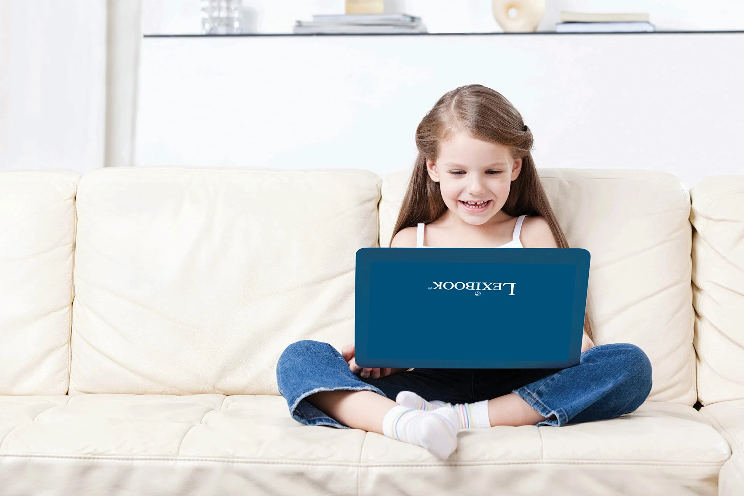Lexibook JC798i1 - Ratón Educativo y bilingüe para portátil francés/inglés con Pantalla a Color, 130 Actividades para Aprender Idiomas, mecanografía, matemáticas, lógica, música y Juegos, Blanco/Azul