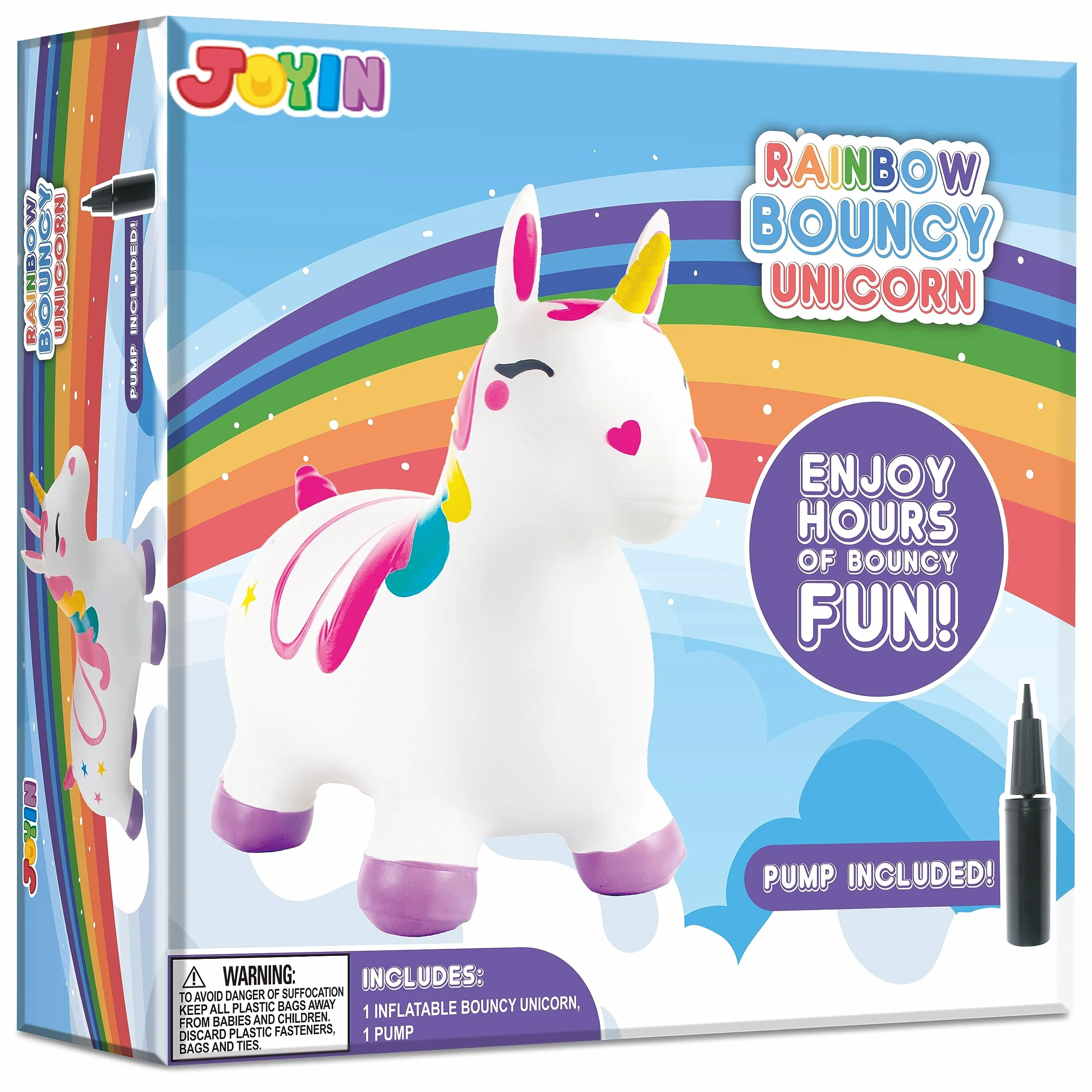 JOYIN Unicorn Bouncy Horse Kids Ride On Toy, Hopper Unicornio, Hopping Animal Toy for Toddlers Boys Girls Indoor Outdoor Bouncing Riding Activities