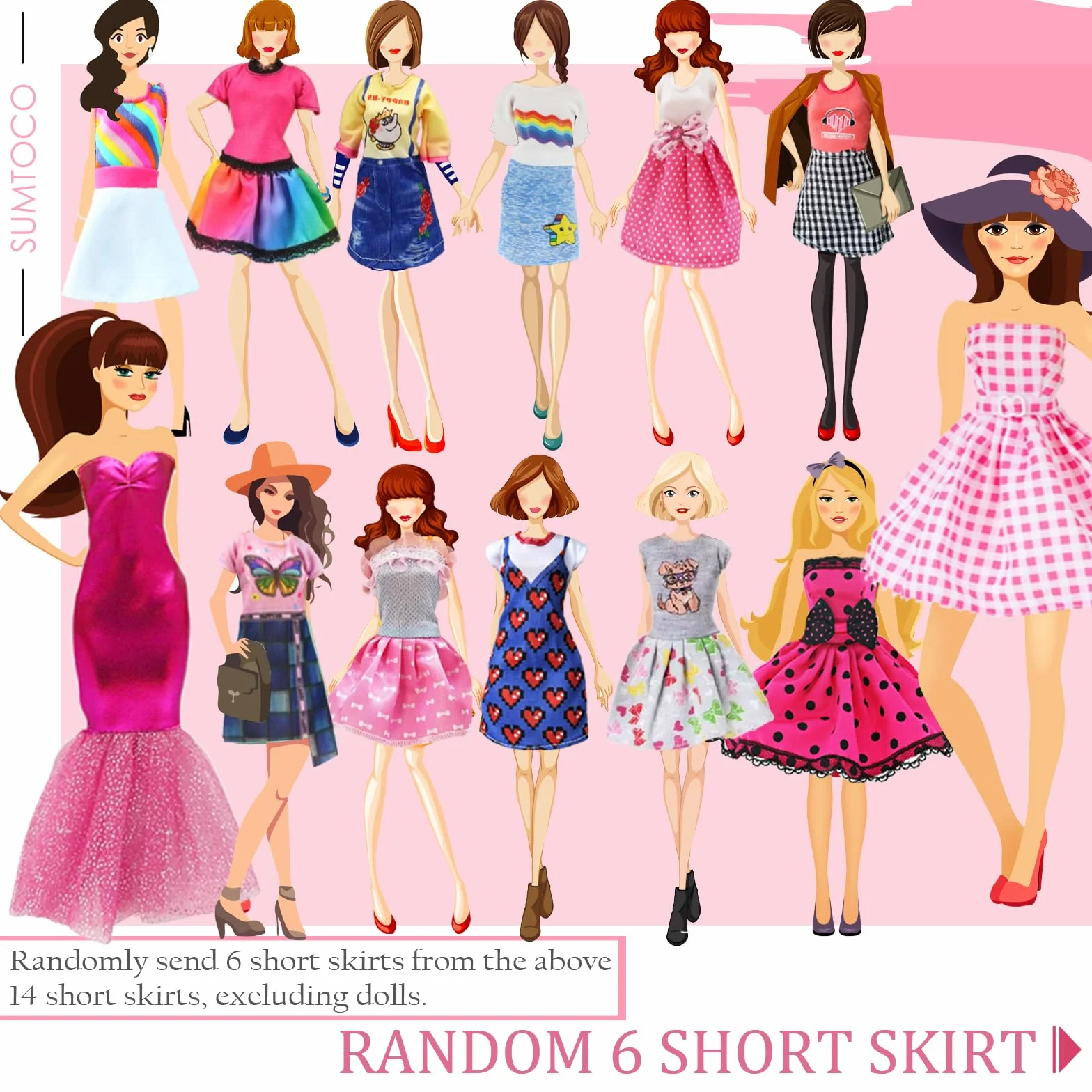 78 pcs Ropa y Accesorios para Muñecas, Incluir Vestidos de Fiesta, Vestidos, Tops y Pantalones, Bikini, Coronas, Collares,Pares de Zapatos,Perchas para 30 CM/11.5 Pulgadas Muñecas, Regalos para Niñas