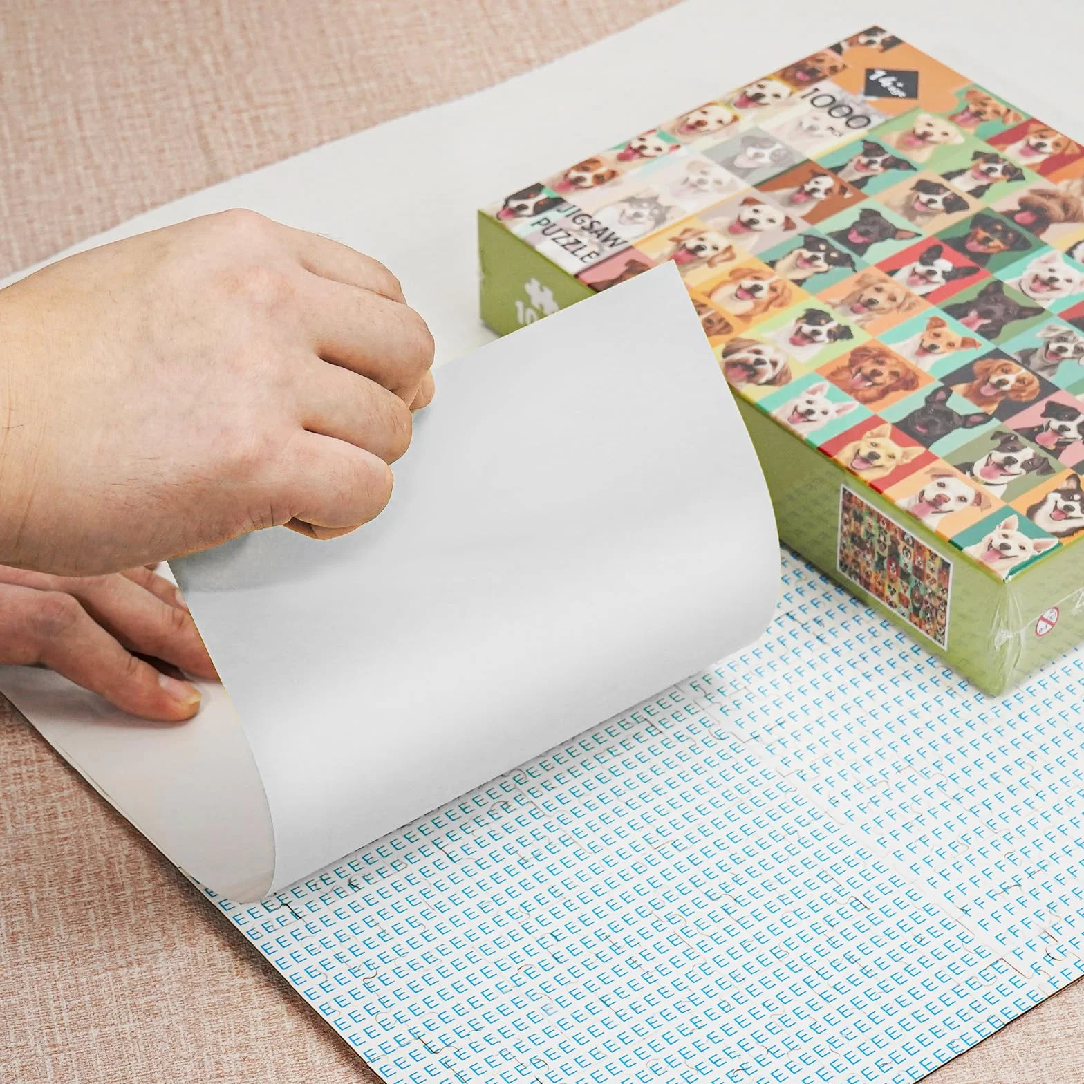 64 Hojas Adhesivas para Puzzles - Pegamento para Enmarcar Puzzles de 8 x 1000 Piezas - Solución Fácil de Pegado y Almacenamiento