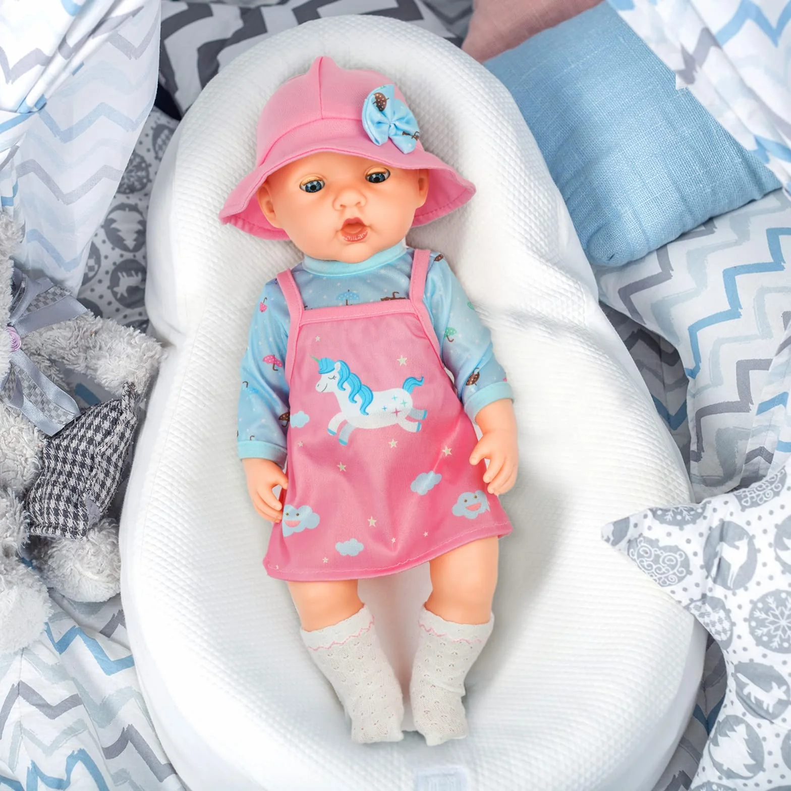 Aolso Ropa de Muñeca para Muñecas,Vestido para Muñecos Bebé de 35cm-45cm,Conjunto de Ropa de Muñeca con Sombrero,Juego de Disfraz de Muñeca para Niños y Niñas