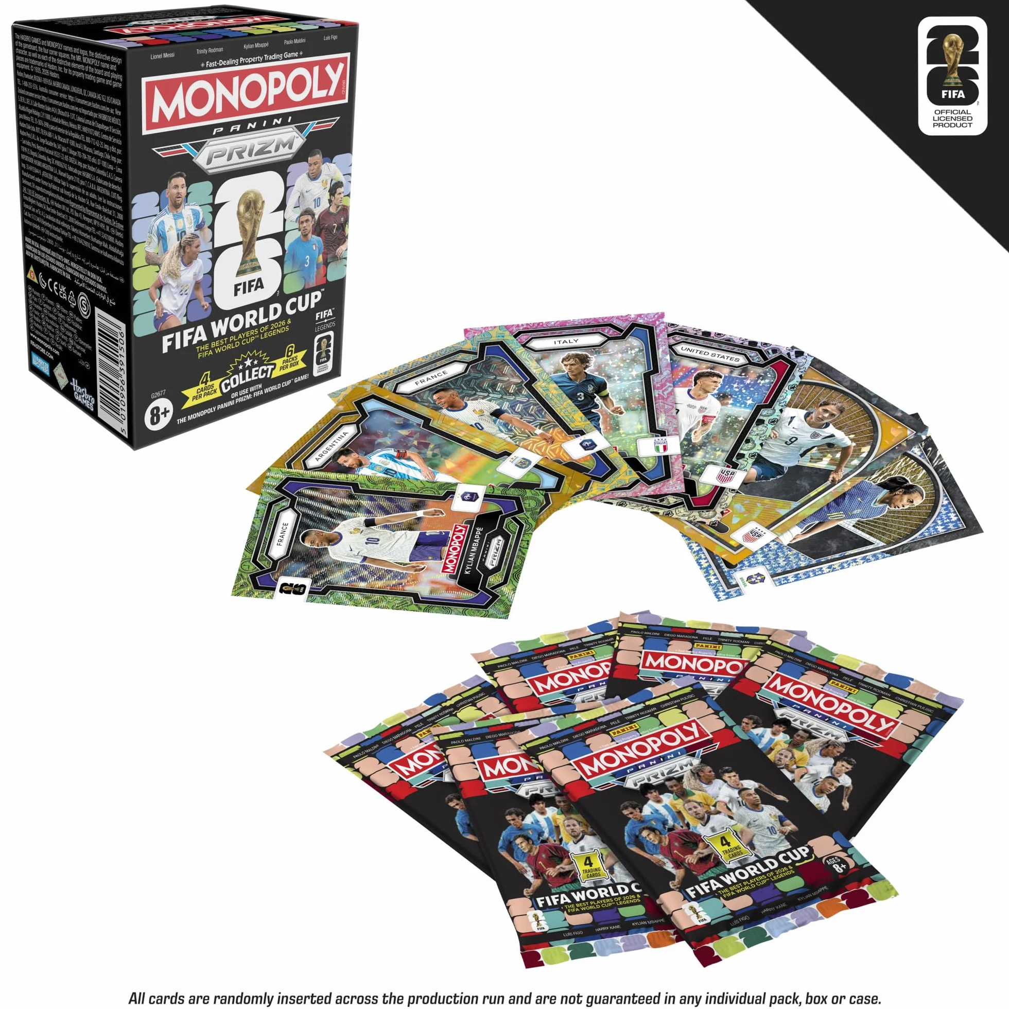 Monopoly Panini Prizm FIFA Copa Mundial Caja de Cartas Coleccionables Estrellas y Leyendas