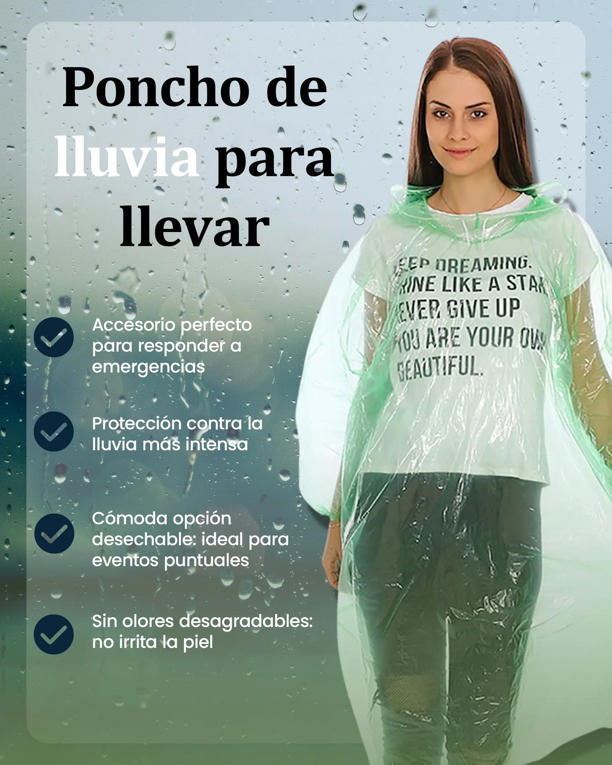 REDSTAR Waterproof Rain Poncho Family Pack - Disposable Raincoat for Adults - Emergency Raincoat Travel Festival Accessories Multicolour