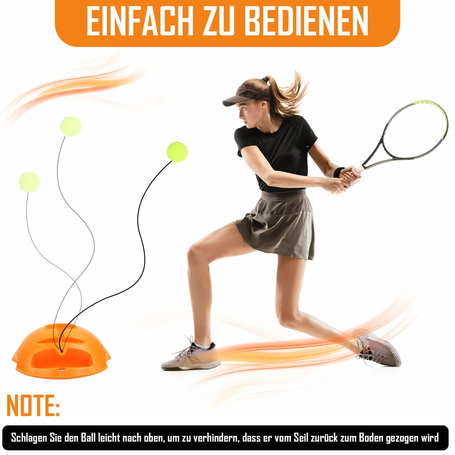 Entrenador de tenis autoguiado con 3 pelotas de rebote y cuerda para principiantes, niños y adultos