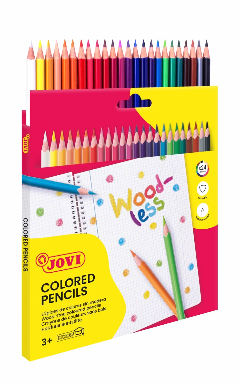 Jovi - Lápices de colores Woodless de 24 unidades Colores surtidos (734/24)