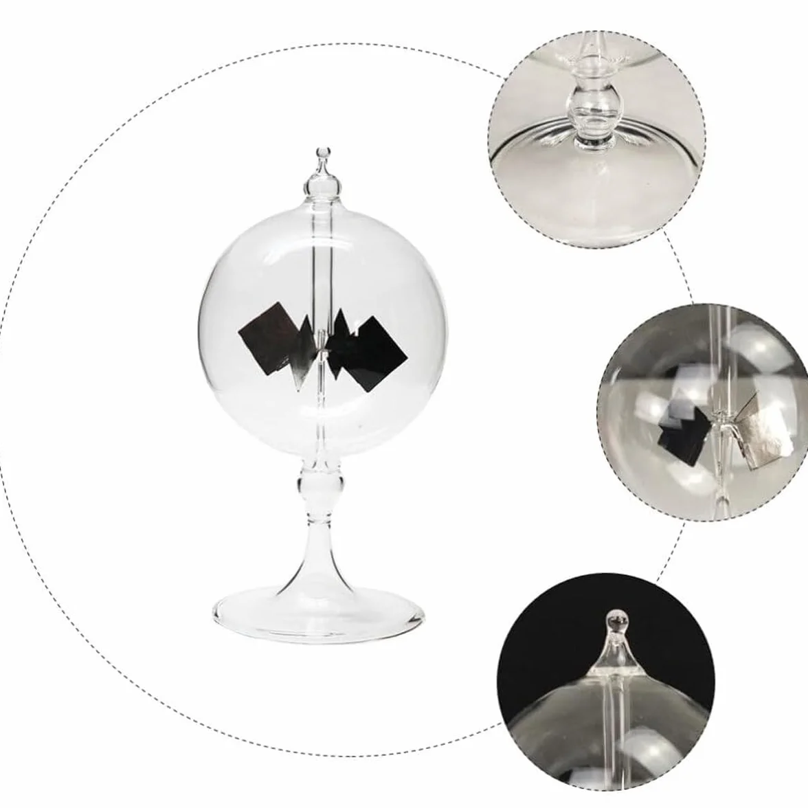 Gorise Radiómetro Solar Crookes Transparente, Molino de Viento de Vidrio con aspas giratorias alimentadas por energía Solar, Herramienta educativa para la decoración del del hogar.