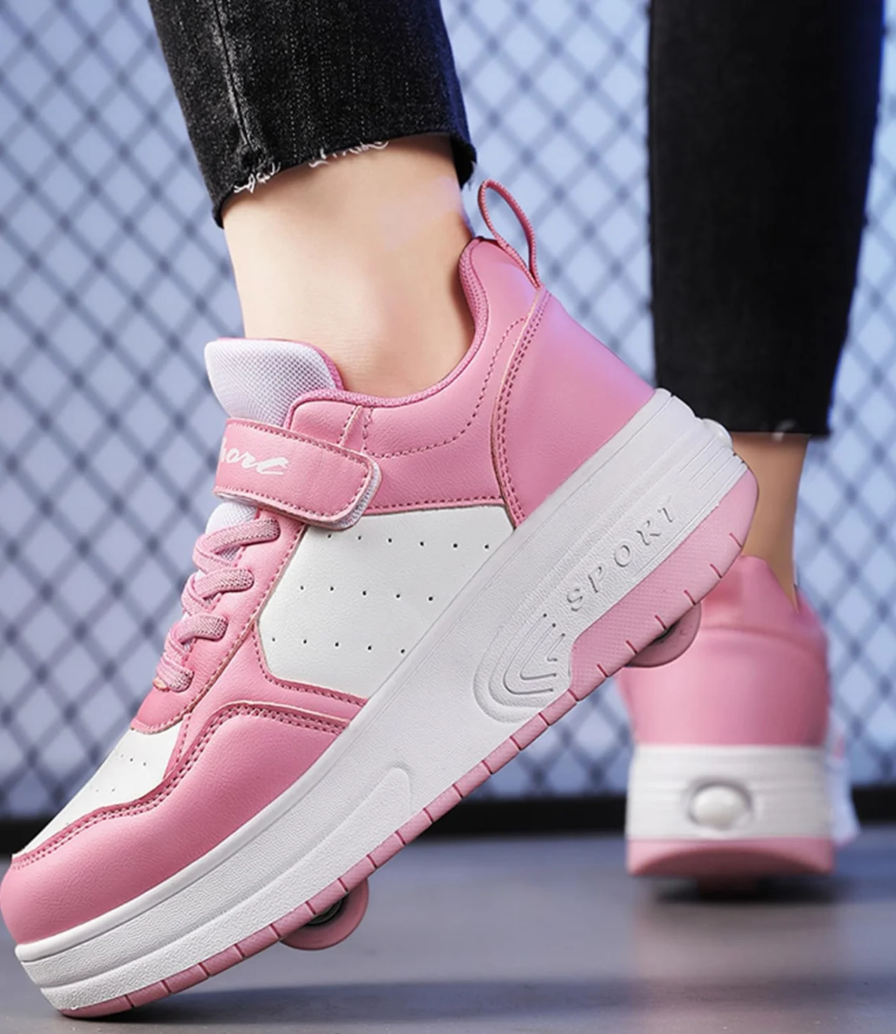 ENEN Zapatos con Ruedas Zapatillas Patinaje para Niños Exterior Multifuncionales 2 Ruedas