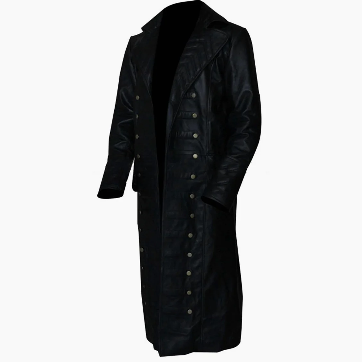 Disfraz de Pirata de Halloween para Hombre, colección de Ropa de Piel/Lana Negro D1 Black Pirate Coat Faux Leather XS