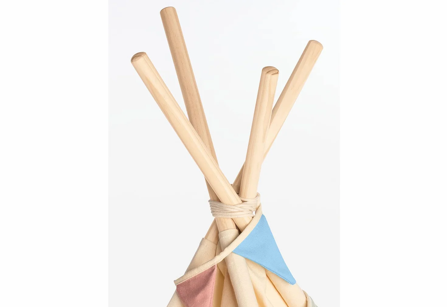 Pinolino Tipi Yuma - Tienda de campaña de Tela y Madera con Ventana, Alfombra de Suelo y Bolsa de Almacenamiento, para niños a Partir de 3 años, Tela con Tonos Pastel y banderines