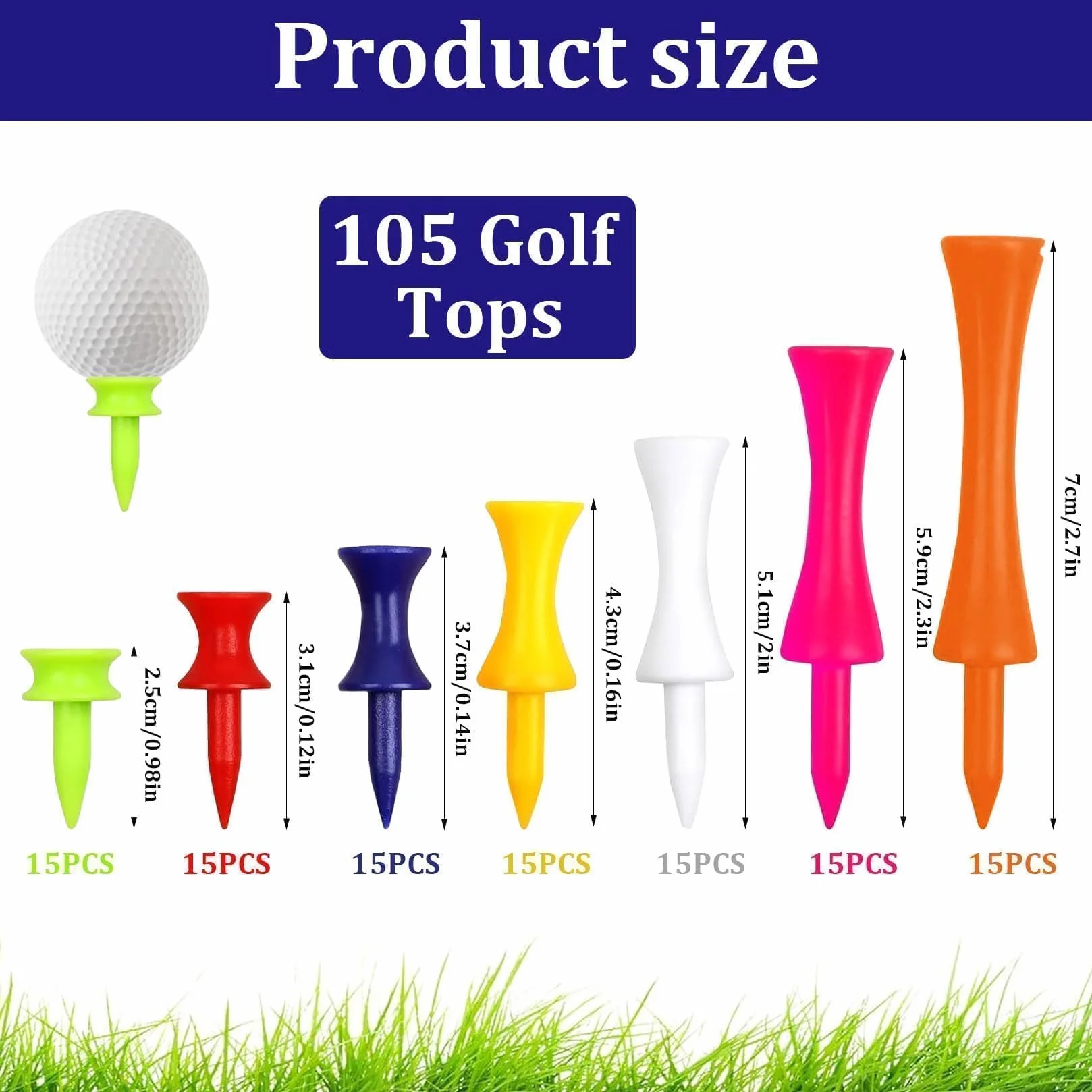 Tees de Golf Plástico Reutilizables para Práctica de Golf Accesorios