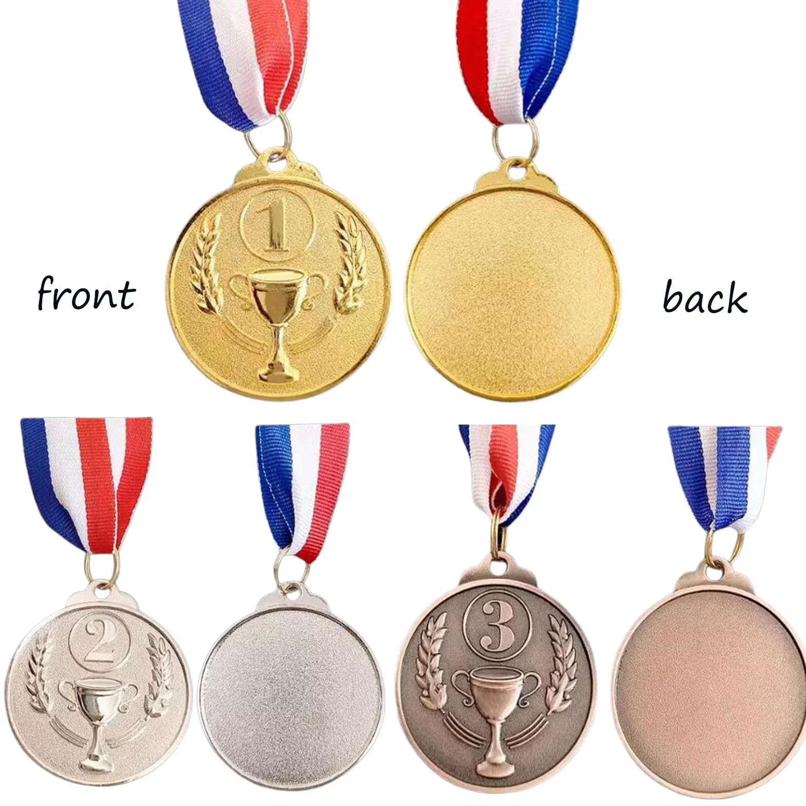 Medallas Digitales con Cintas 3 Piezas, Medallas de Metal Oro Plata Bronce para Competiciones