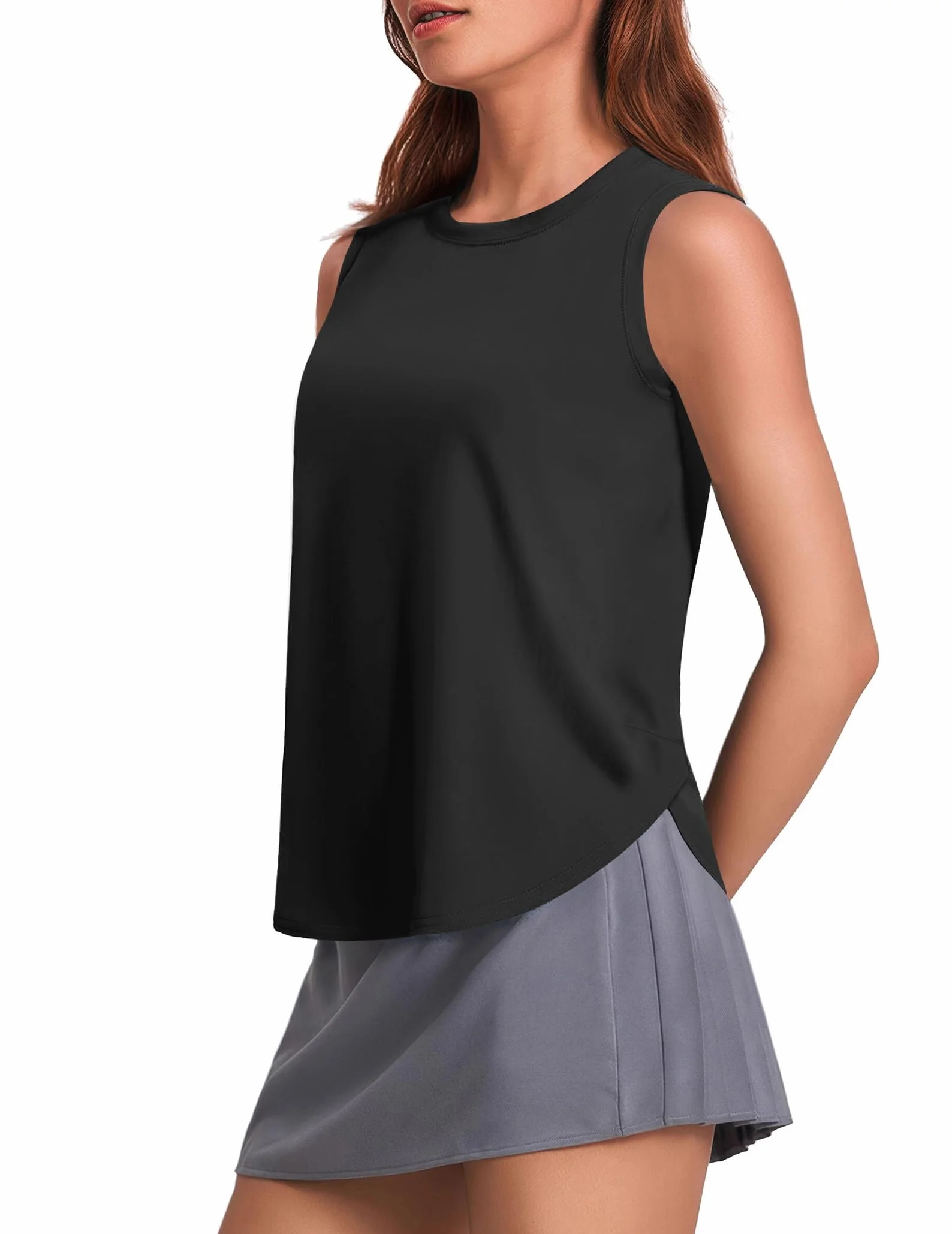 PINSPARK Camiseta Deportiva Sin Mangas Mujer UPF 50+ Protección Solar Yoga Tank Top Secado Rápido Ligero