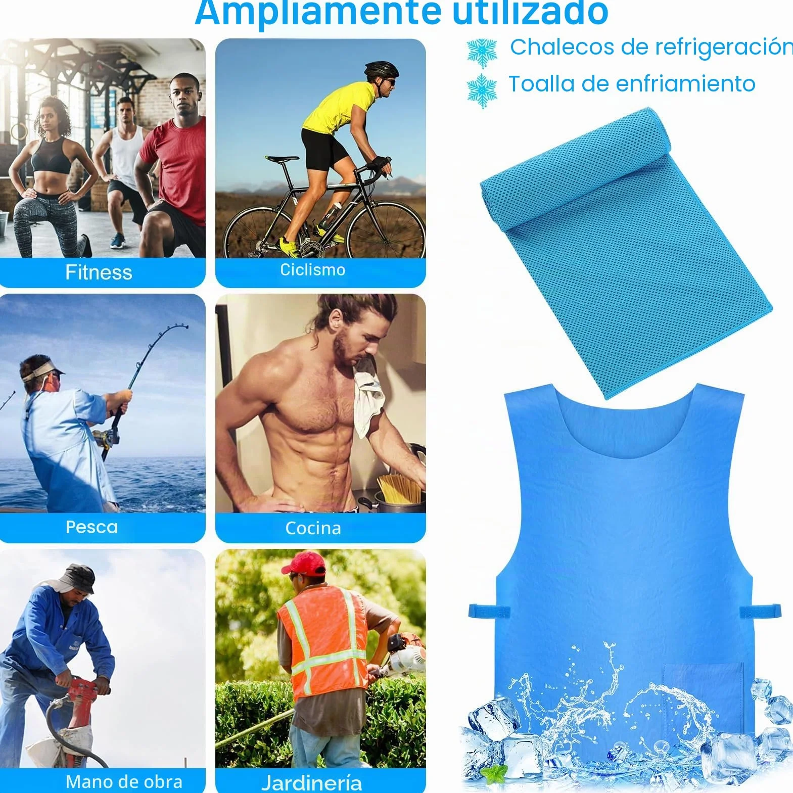 Chaleco Hielo Refrescante Enfriamiento Evaporativo para Trabajo al Aire Libre