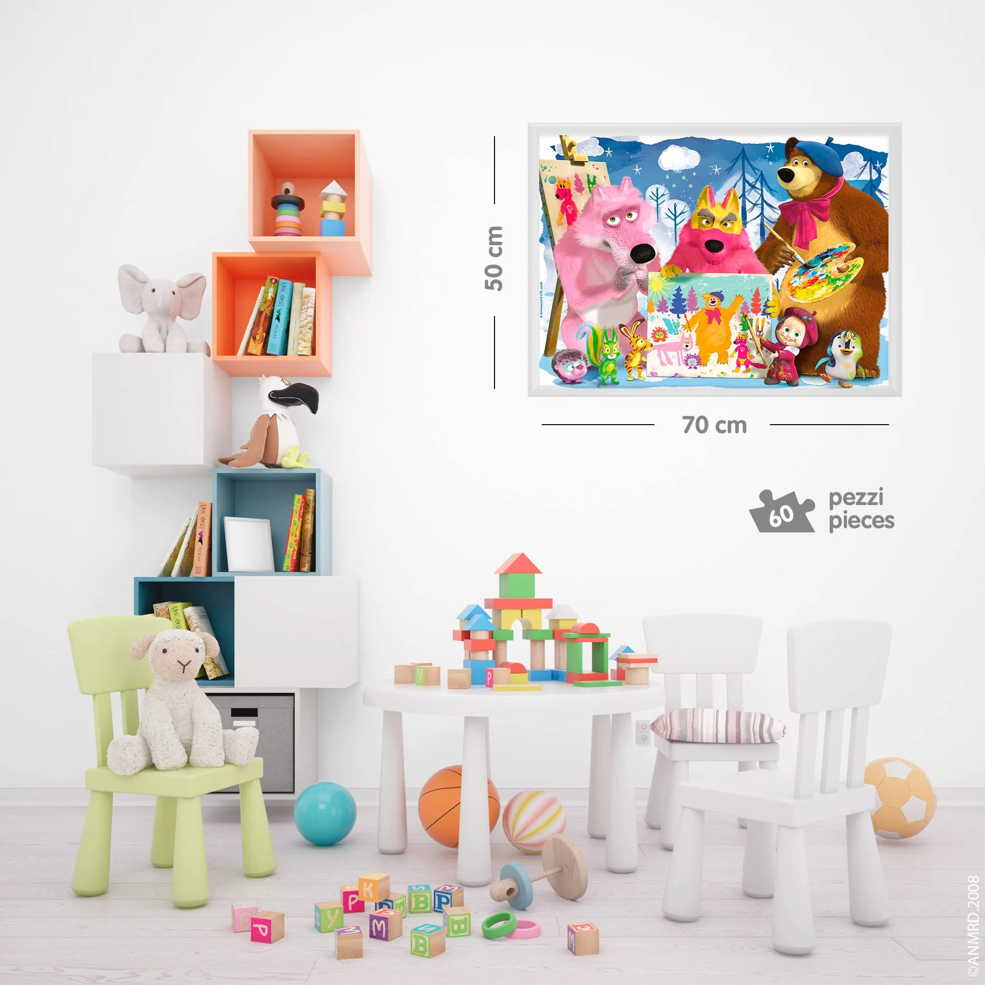 Liscianigiochi - Maxi Puzzle de Masha y el Oso de 60 piezas - Puzle para niños a partir de 3 años - 92987