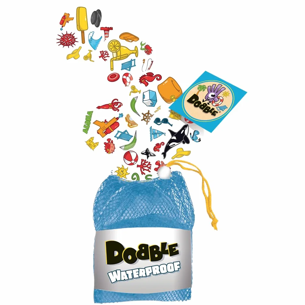 Asmodee Dobble Impermeable Juego de Cartas de Observación y Velocidad, 2-8 Jugadores, 6+ Años, 15 Minutos