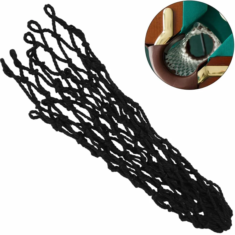 Billar Mesh Bag Snooker Table Net Replacement 6-Pack Black