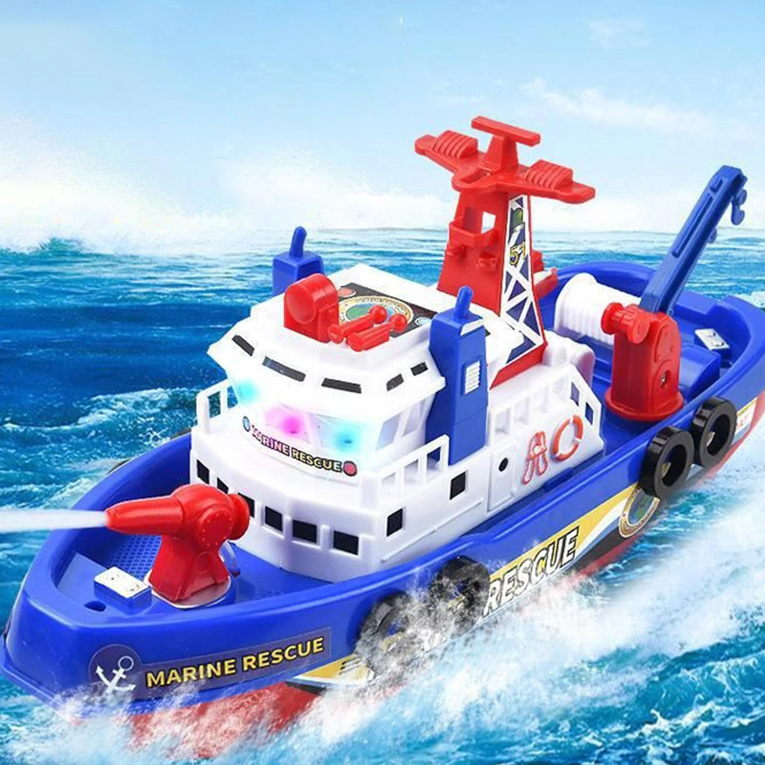 de baño para Botes para niños pequeños: Juguetes de bañera interactivos con Luces y Sonido, Juego de Botes de pulverización de Agua | Barco de eléctrico Flotante para niños pequeños, d