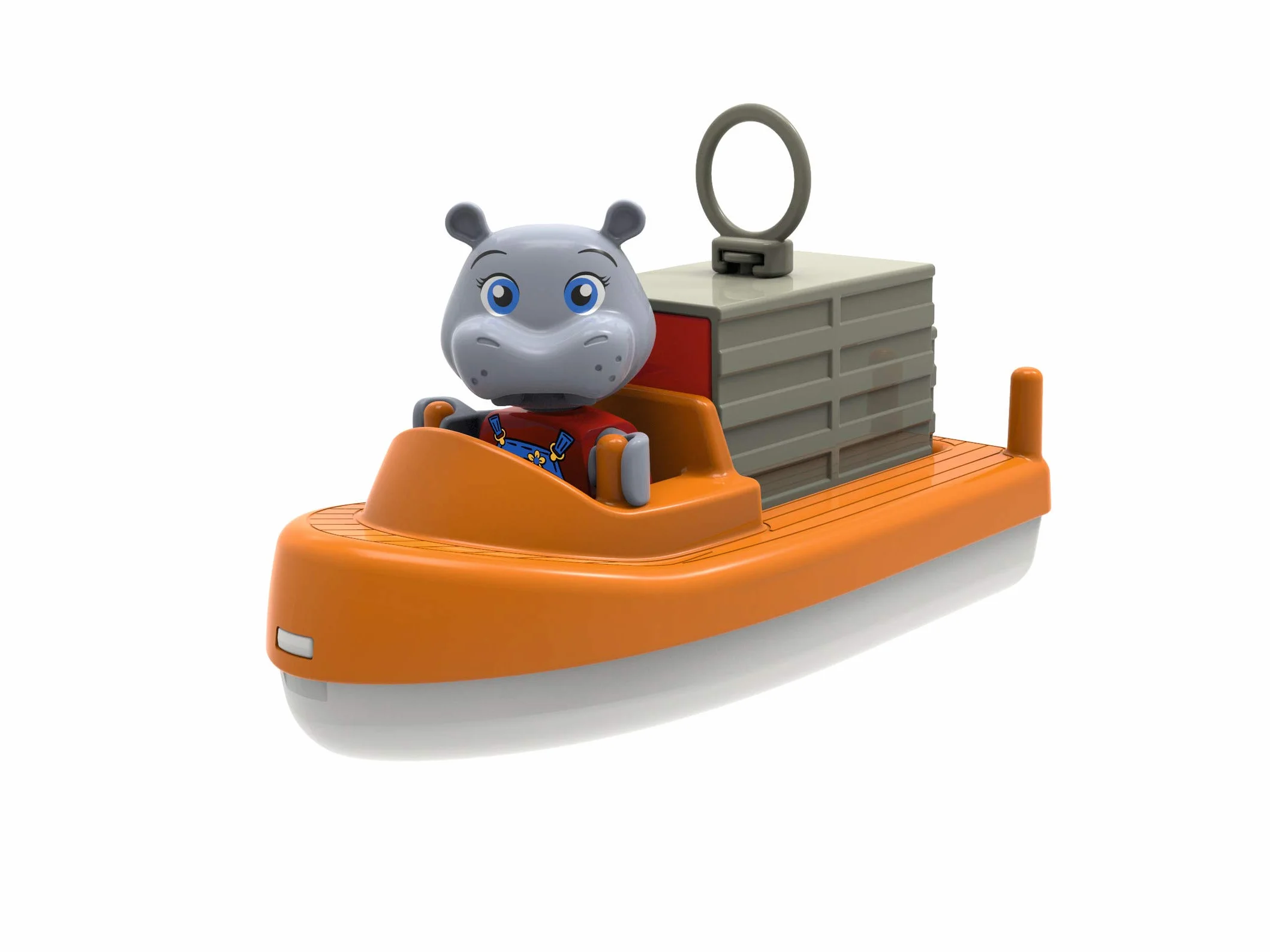 AquaPlay - 8700001501- Circuito de Juego acuático Start Set 21 Piezas - con Barco portacontenedores, vehículo Anfibio y Figura