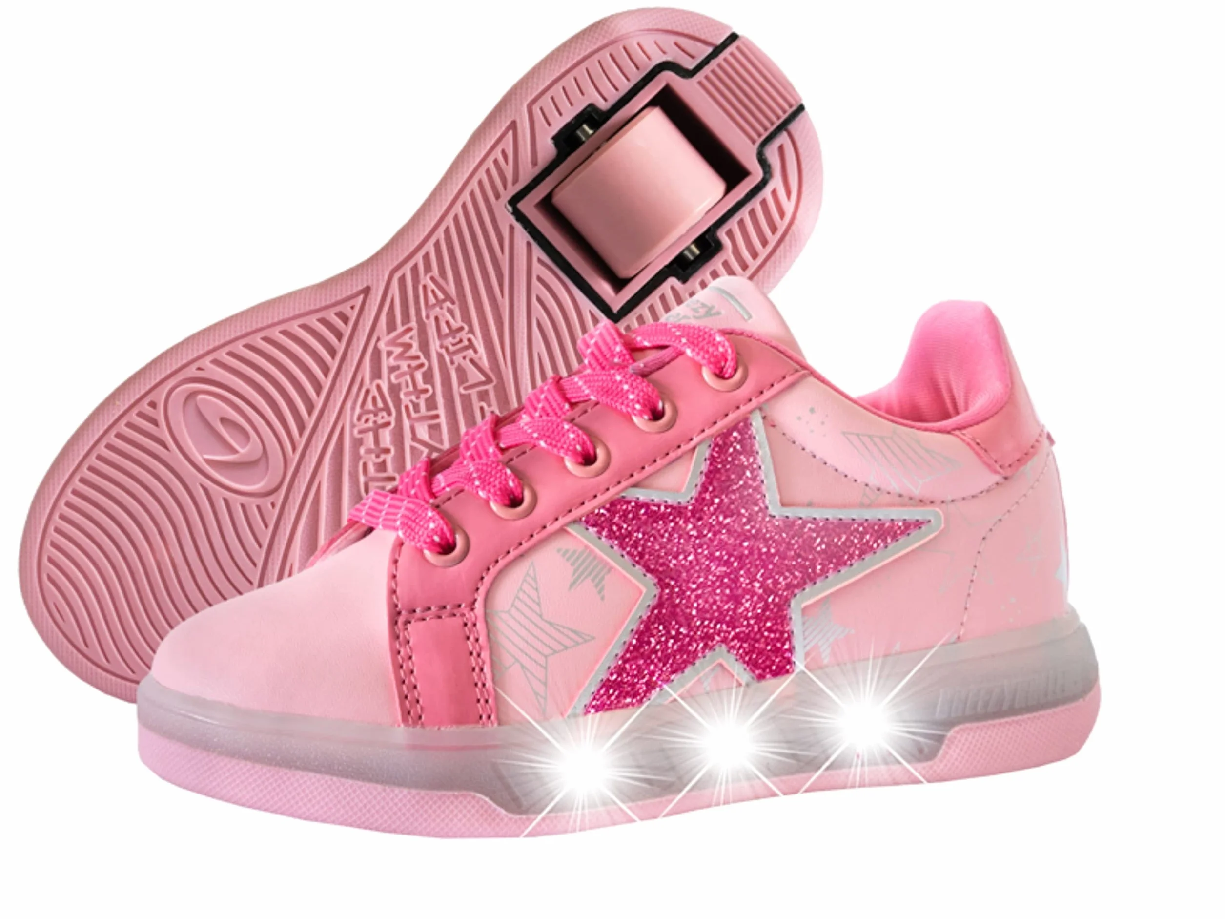 Breezy Rollers Zapatos con Luces y Ruedas Niñas, Zapatillas con Rueda Brillante Led