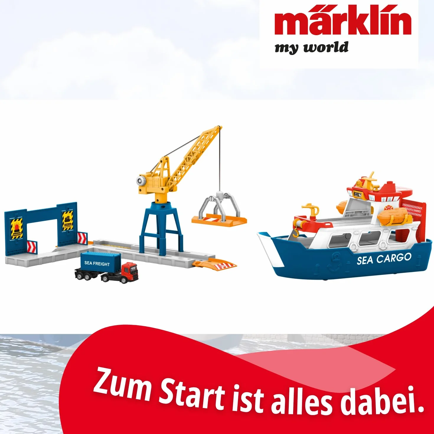 Märklin My World 72223 - Set de Juego con grúa móvil (Carga y Descarga, Accesorios, para niños a Partir de 3 años, Carril H0)