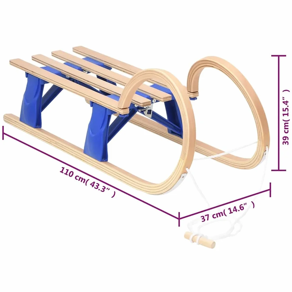 Genérico Trineo Plegable de Madera contrachapada 110 cm,Deportes,Actividades al Aire Libre,Actividades y Deportes de Invierno,Trineos-93699