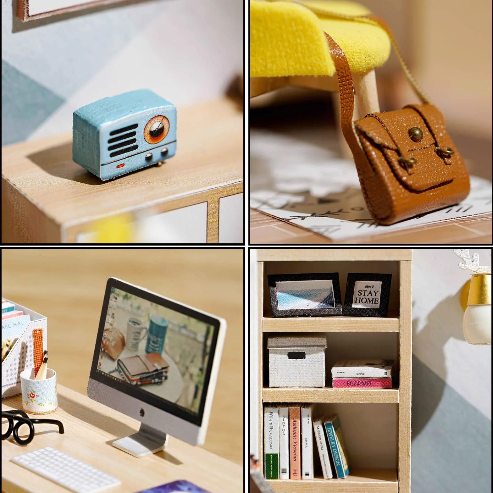 CUTEROOM Kit de casa de Madera en Miniatura 1:32 coleccionista con Muebles y Accesorios