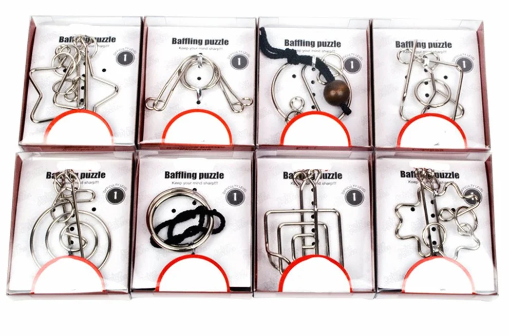 24 Piezas Juguetes Mágicos de Alambre de Metal Set - 3D Rompecabezas Brain Teaser Puzzle - IQ Inteligencia Juguete Educativo - Juego Niños y Adolescentes